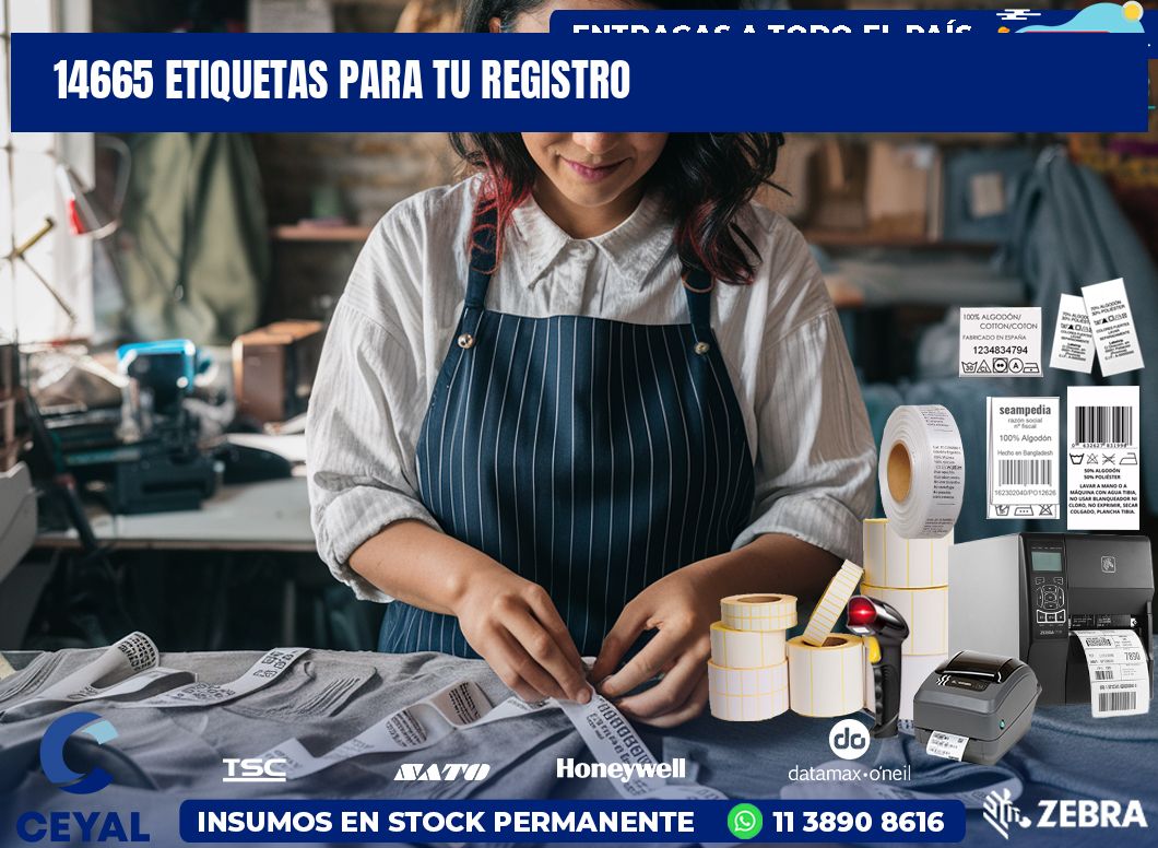 14665 etiquetas para tu registro