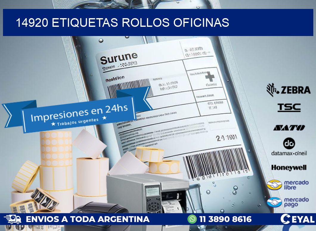 14920 etiquetas rollos OFICINAS