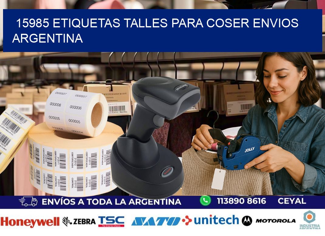 15985 ETIQUETAS TALLES PARA COSER ENVIOS ARGENTINA
