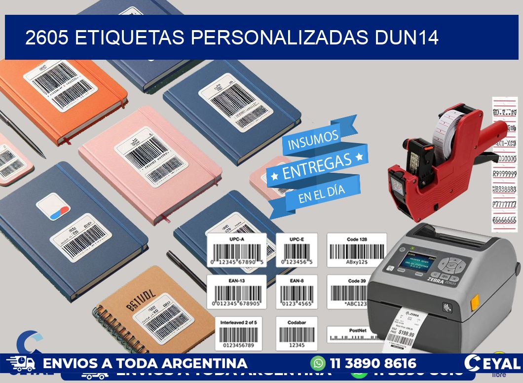 2605 Etiquetas personalizadas dun14
