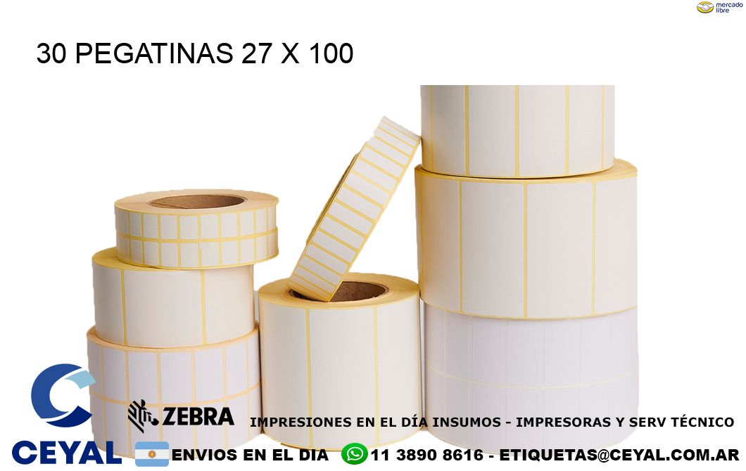 30 PEGATINAS 27 x 100