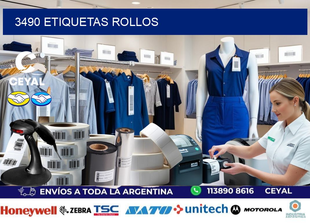 3490 etiquetas rollos