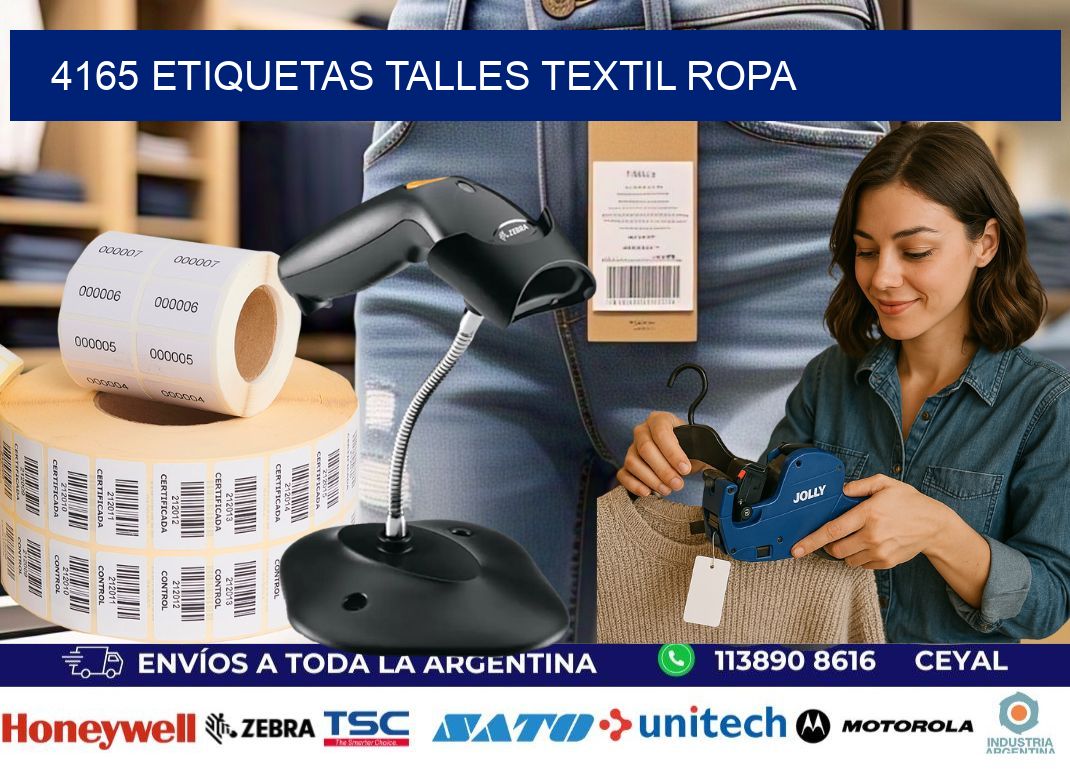 4165 ETIQUETAS TALLES TEXTIL ROPA