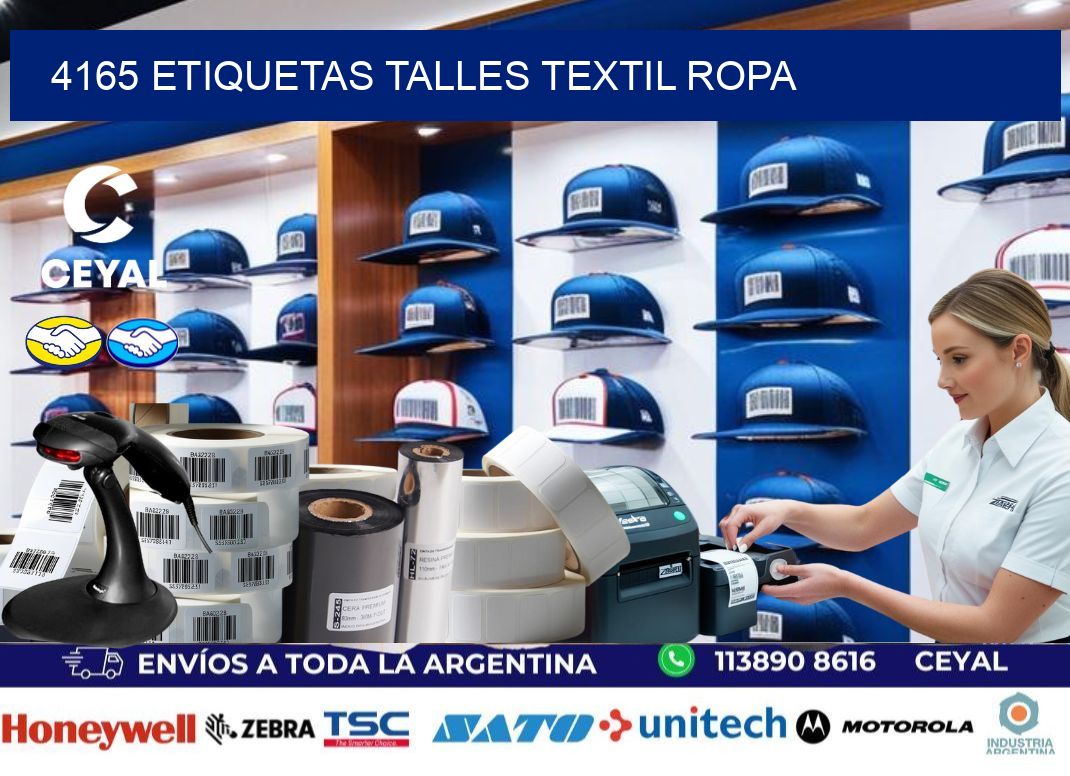 4165 ETIQUETAS TALLES TEXTIL ROPA