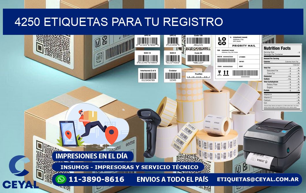4250 etiquetas para tu registro