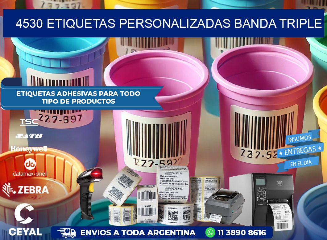 4530 Etiquetas personalizadas banda triple