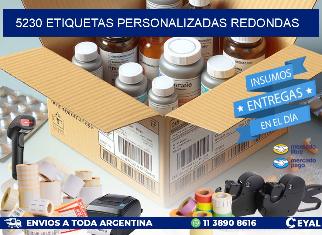5230 Etiquetas personalizadas redondas
