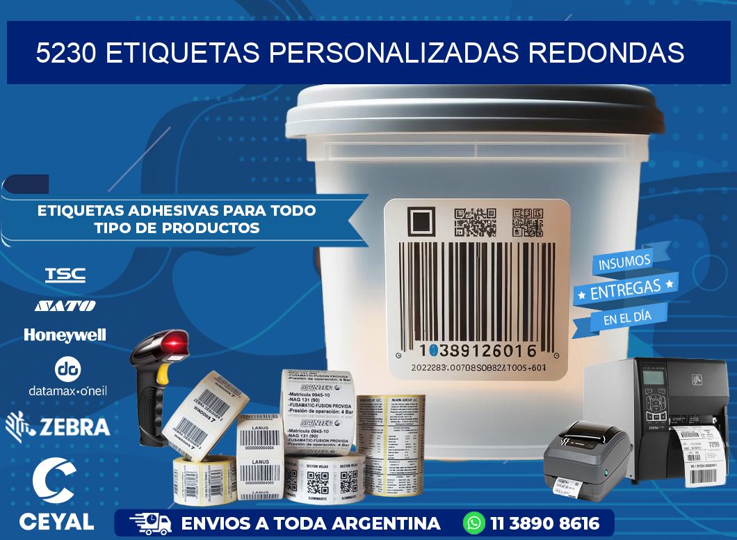 5230 Etiquetas personalizadas redondas