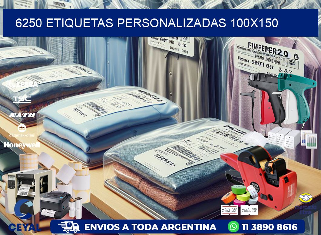 6250 Etiquetas personalizadas 100x150