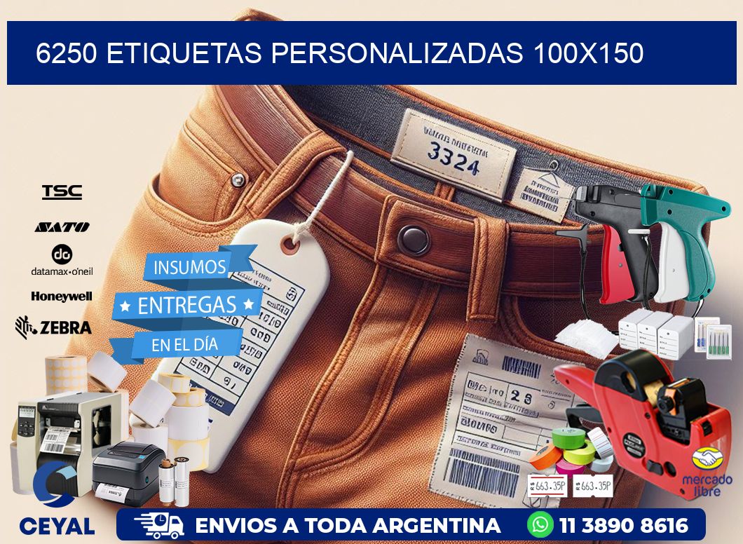 6250 Etiquetas personalizadas 100x150