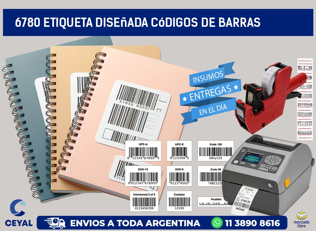 6780 etiqueta diseñada códigos de barras