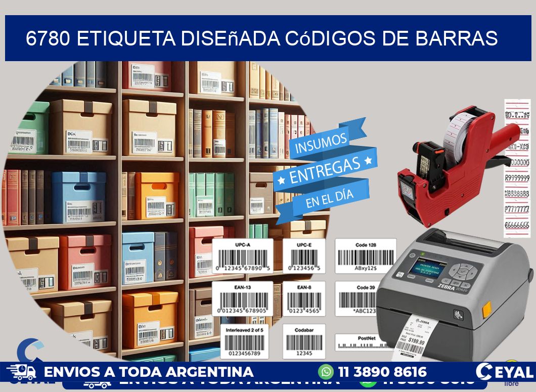 6780 etiqueta diseñada códigos de barras