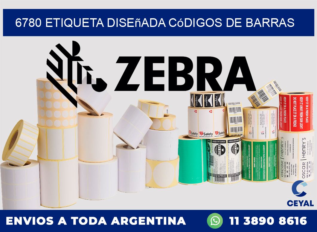 6780 etiqueta diseñada códigos de barras
