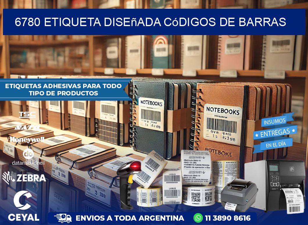 6780 etiqueta diseñada códigos de barras