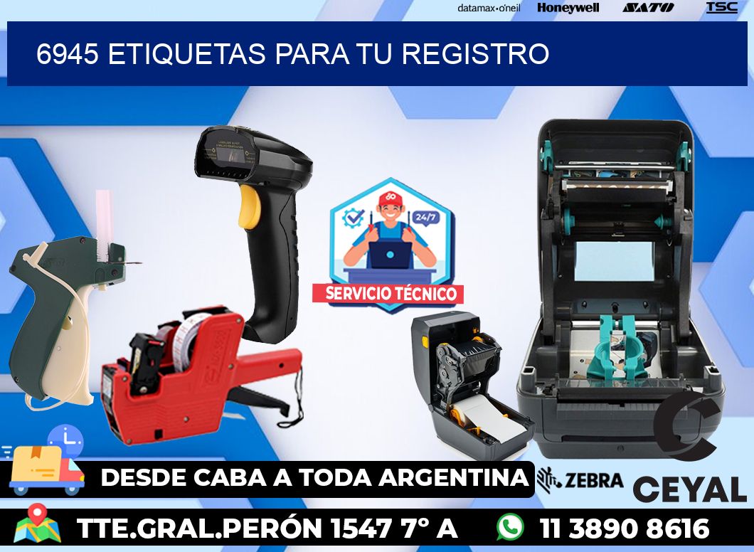 6945 etiquetas para tu registro