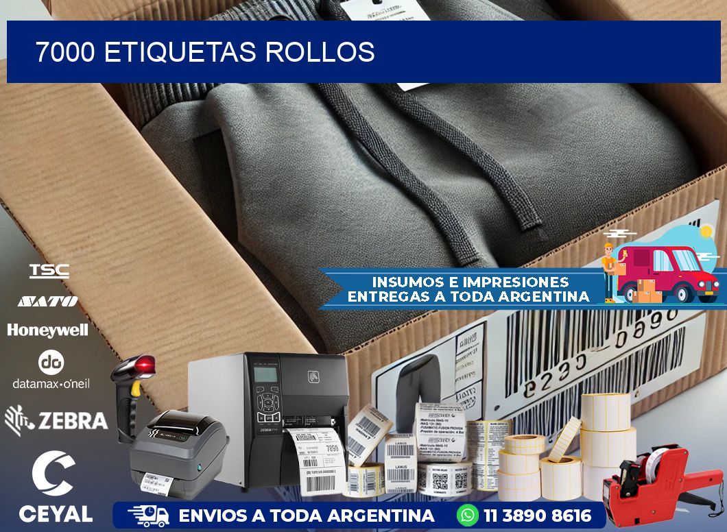 7000 etiquetas rollos
