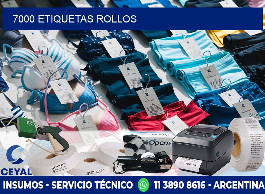 7000 etiquetas rollos