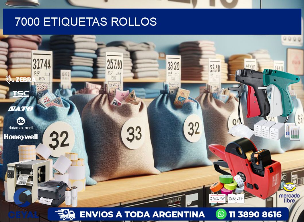 7000 etiquetas rollos