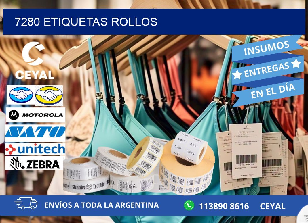 7280 etiquetas rollos