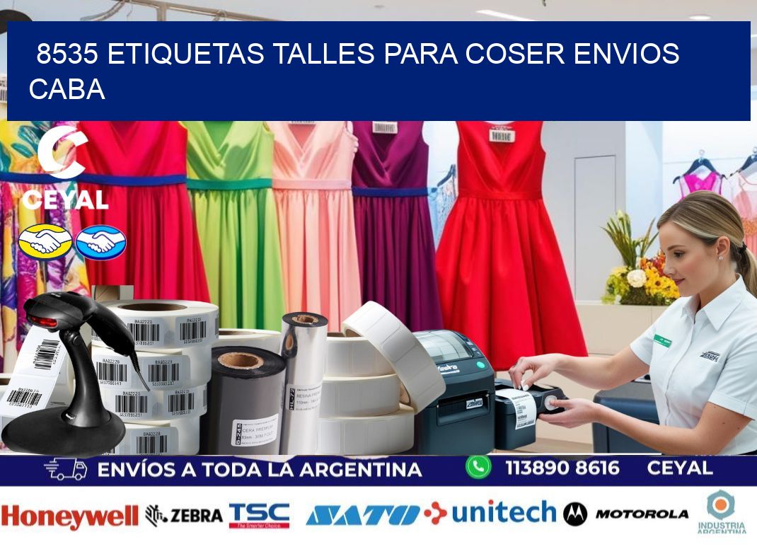 8535 ETIQUETAS TALLES PARA COSER ENVIOS CABA