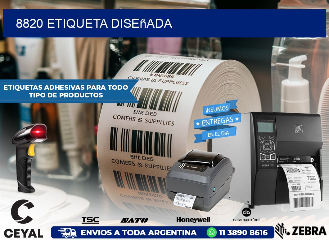 8820 etiqueta diseñada