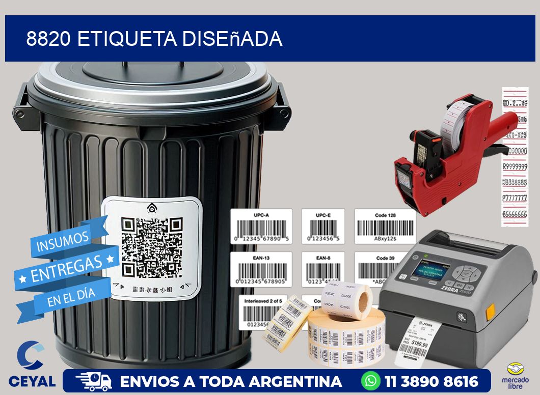 8820 etiqueta diseñada