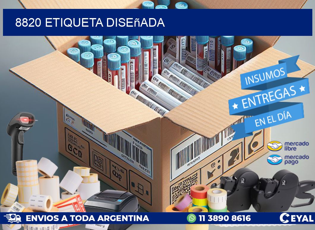 8820 etiqueta diseñada