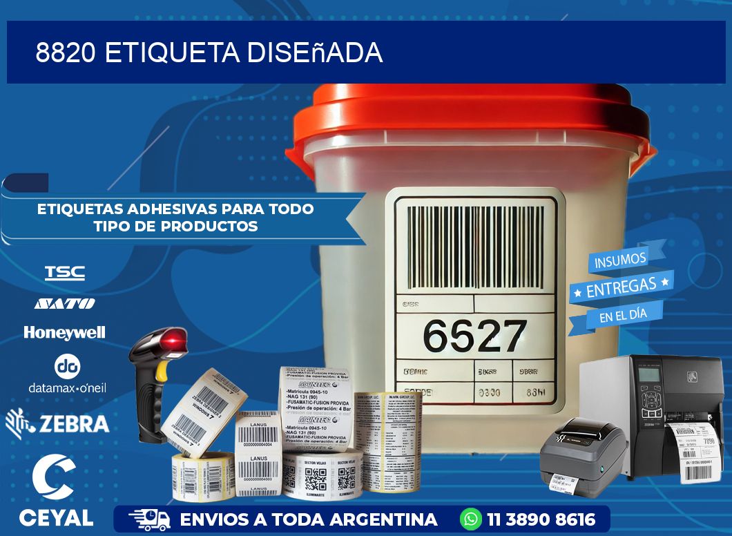 8820 etiqueta diseñada