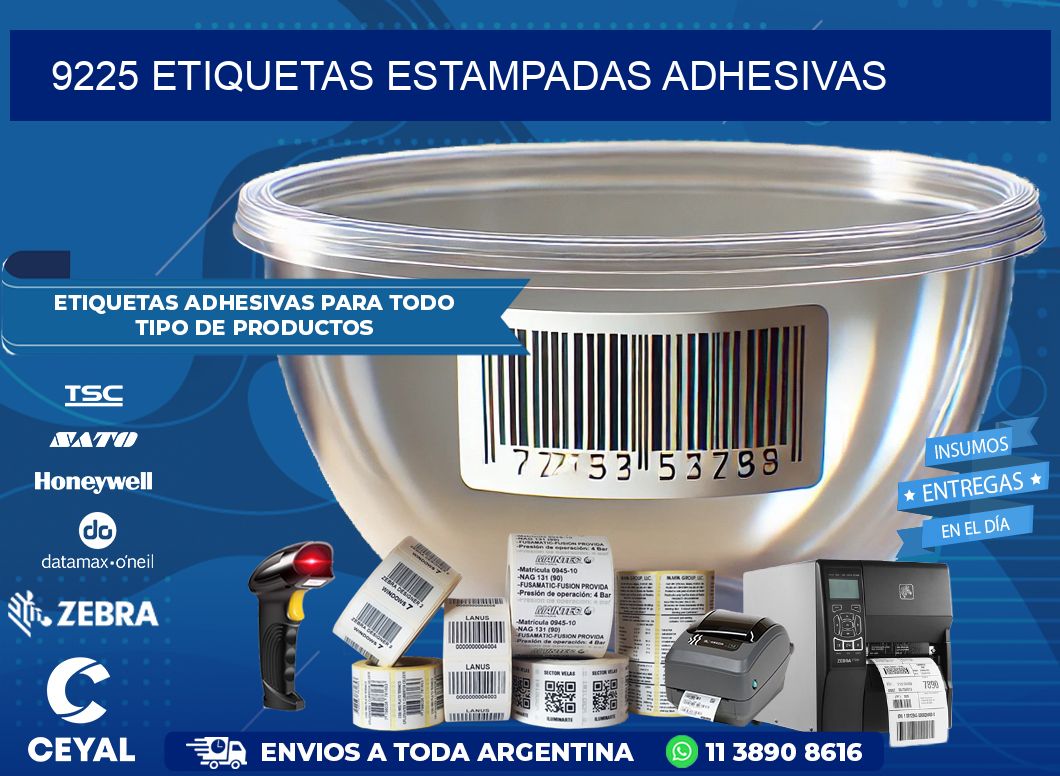 9225 etiquetas estampadas adhesivas