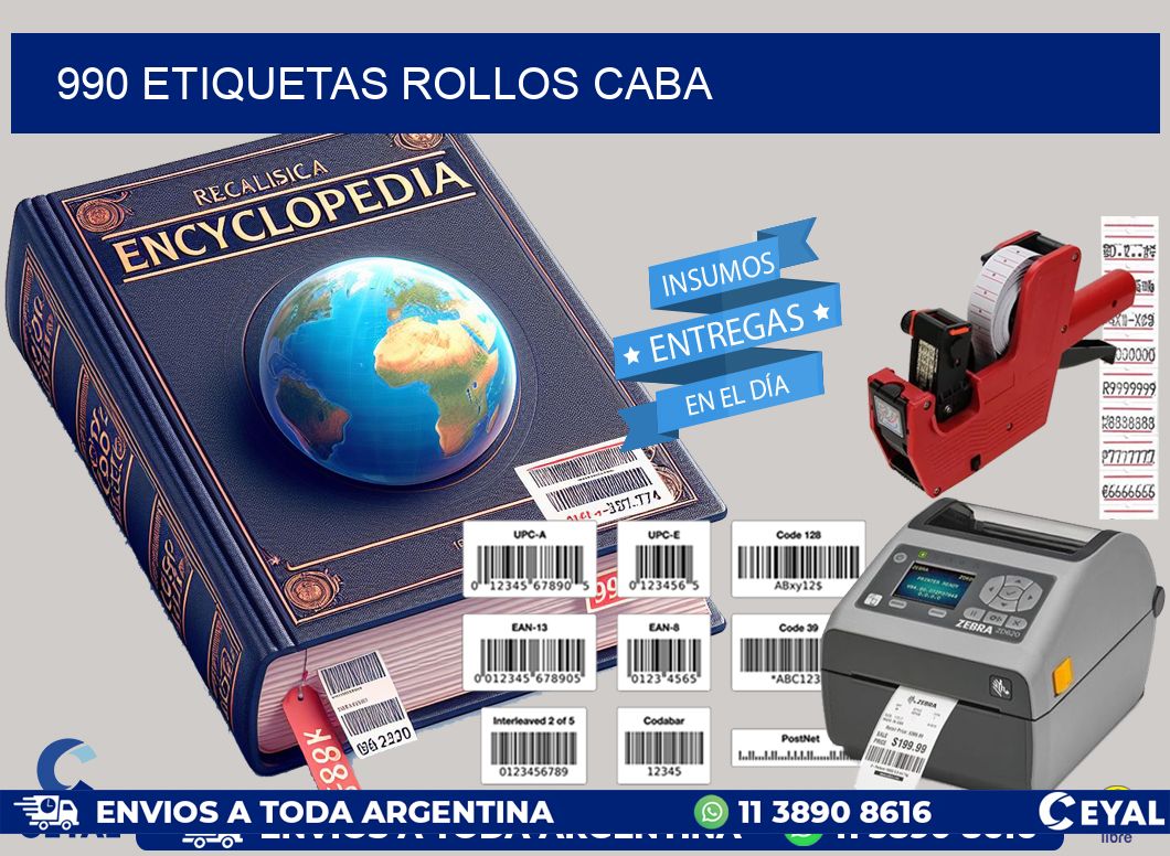 990 etiquetas rollos CABA