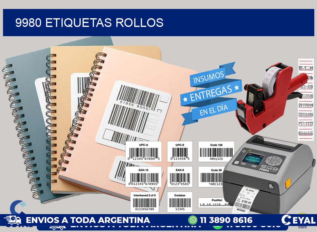 9980 etiquetas rollos