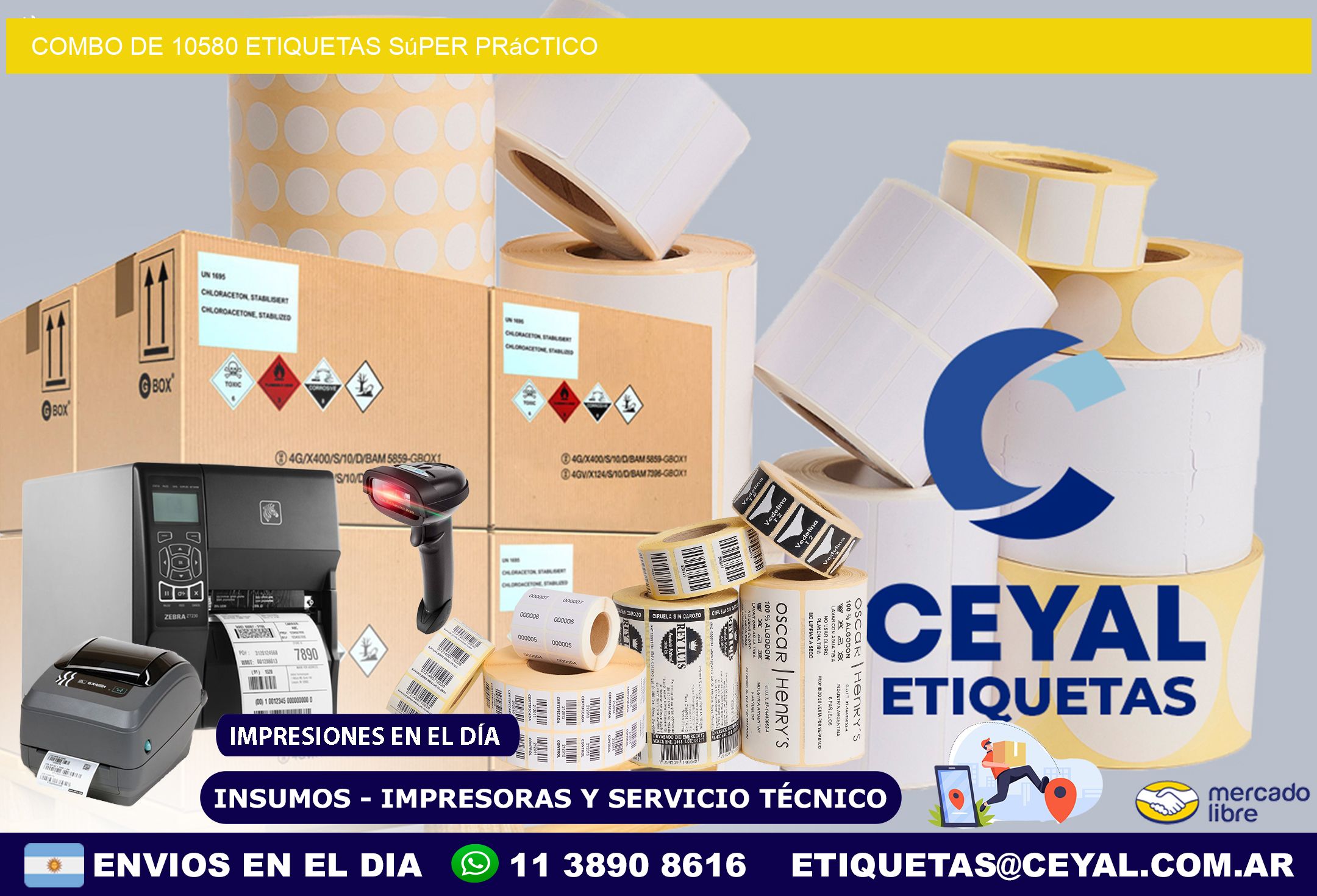 Combo de 10580 etiquetas súper práctico