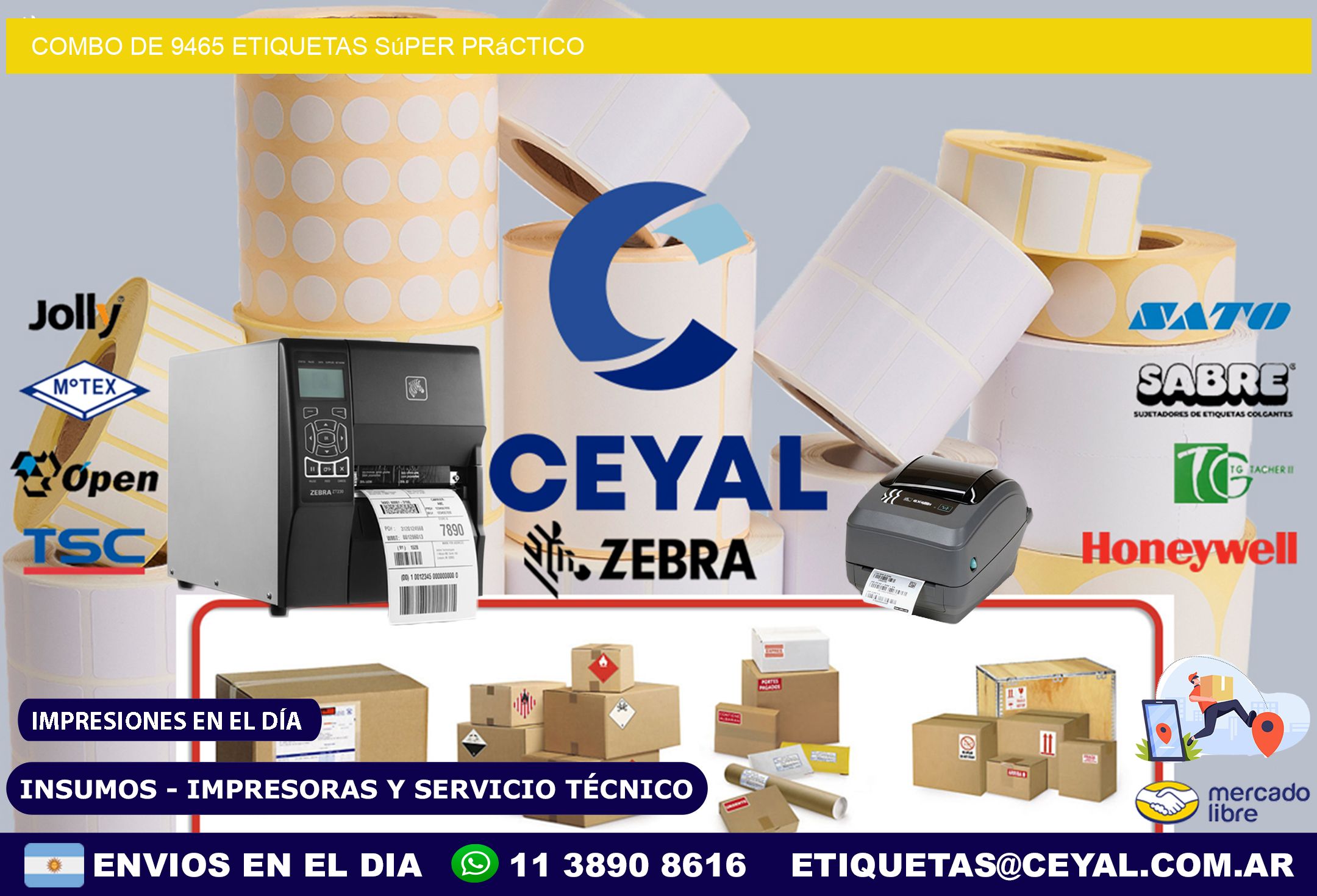 Combo de 9465 etiquetas súper práctico