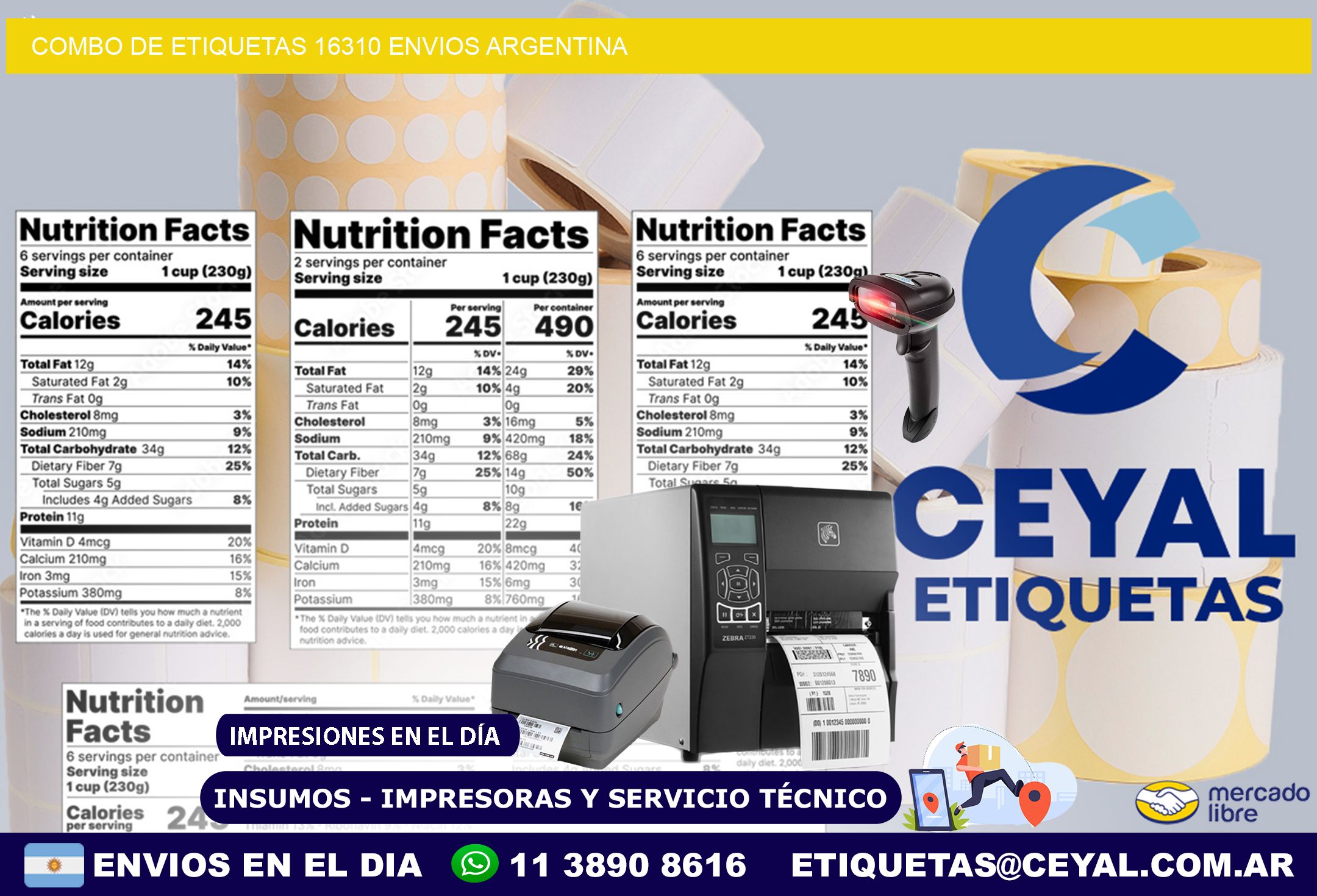 Combo de etiquetas 16310 ENVIOS ARGENTINA