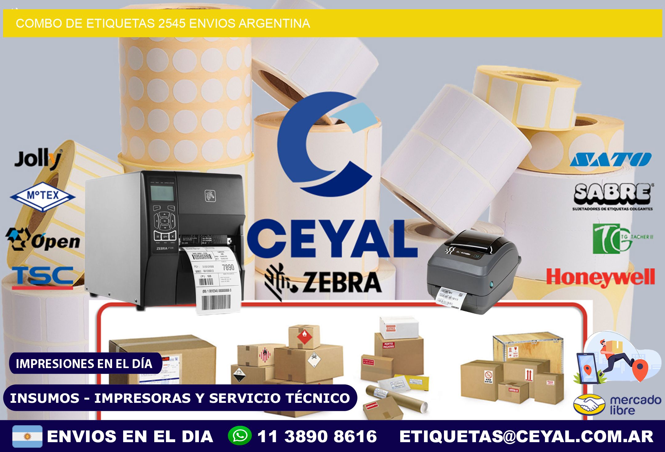 Combo de etiquetas 2545 ENVIOS ARGENTINA