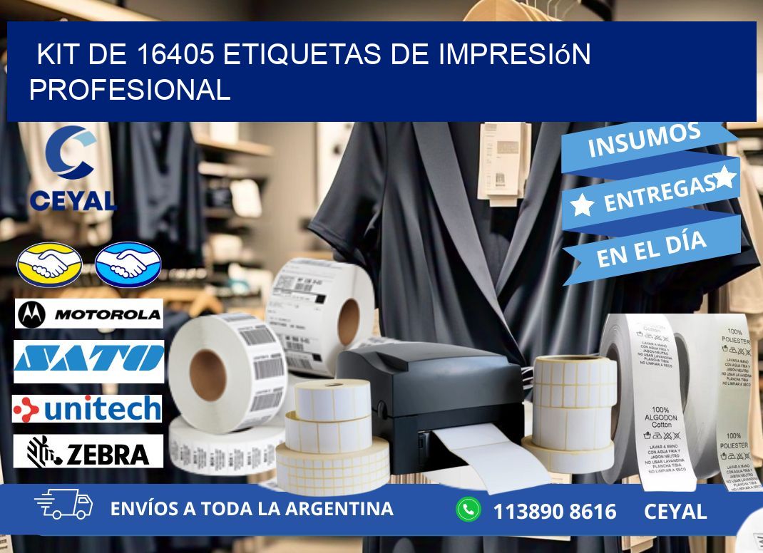 Kit de 16405 etiquetas de impresión profesional