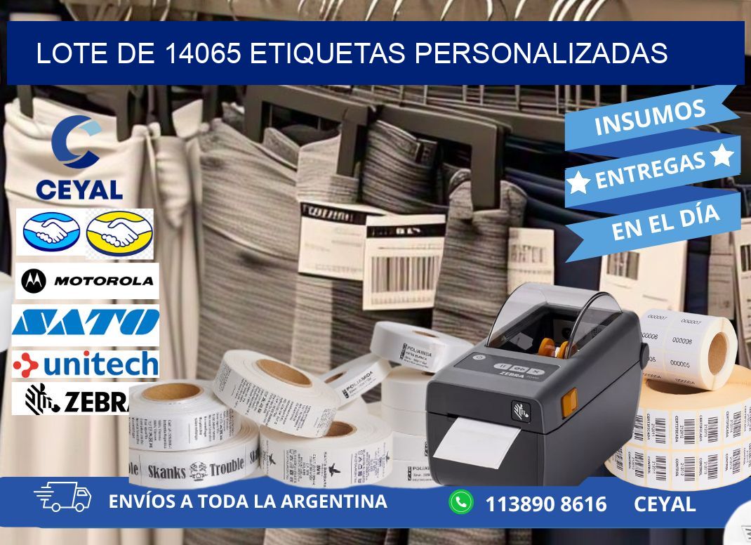 Lote de 14065 etiquetas personalizadas