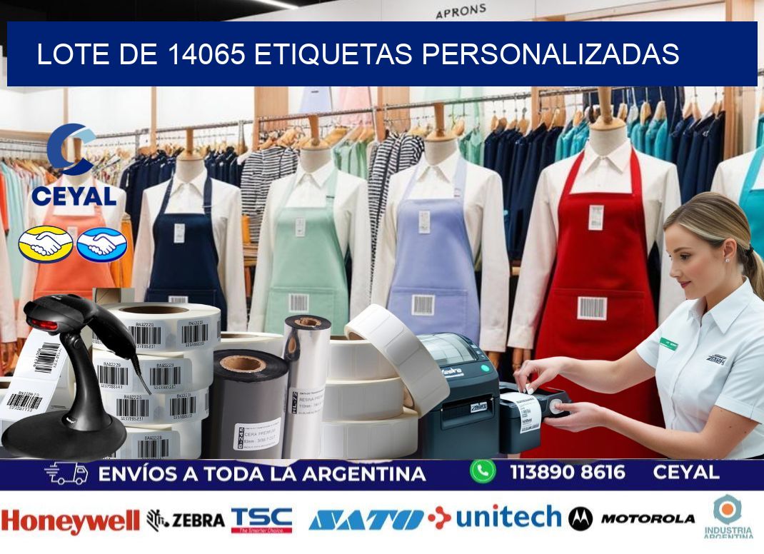Lote de 14065 etiquetas personalizadas