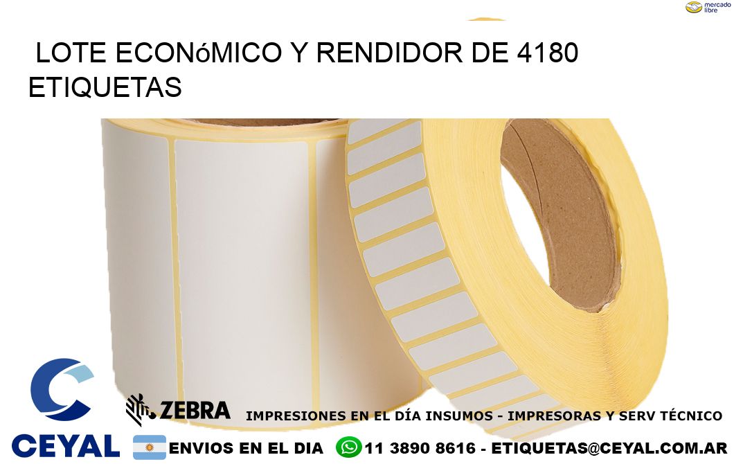 Lote económico y rendidor de 4180 etiquetas