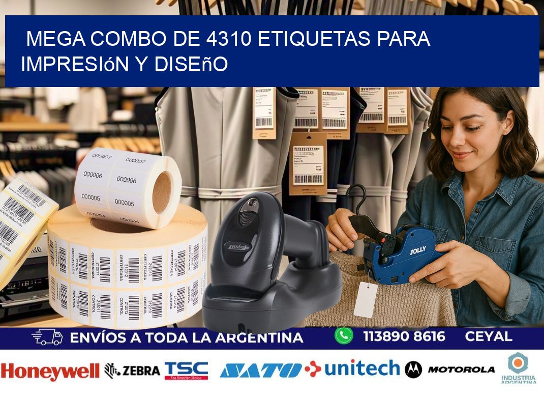 Mega combo de 4310 etiquetas para impresión y diseño
