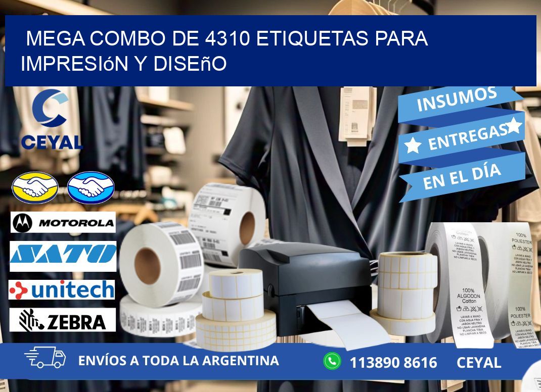 Mega combo de 4310 etiquetas para impresión y diseño