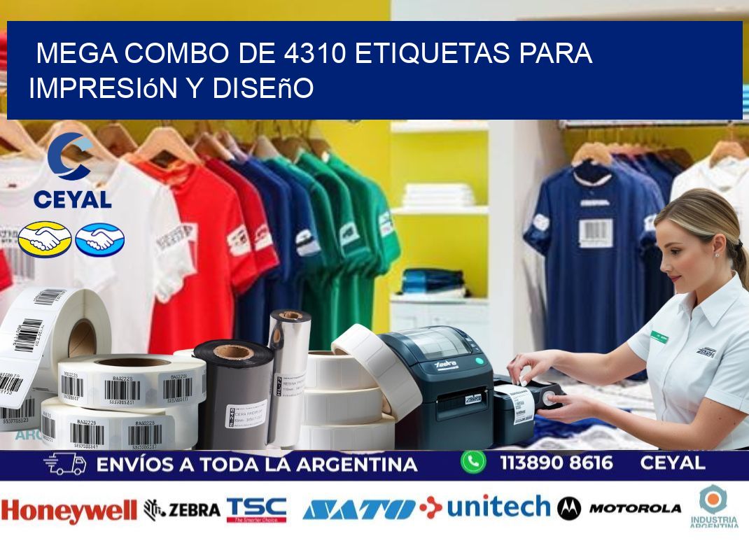 Mega combo de 4310 etiquetas para impresión y diseño