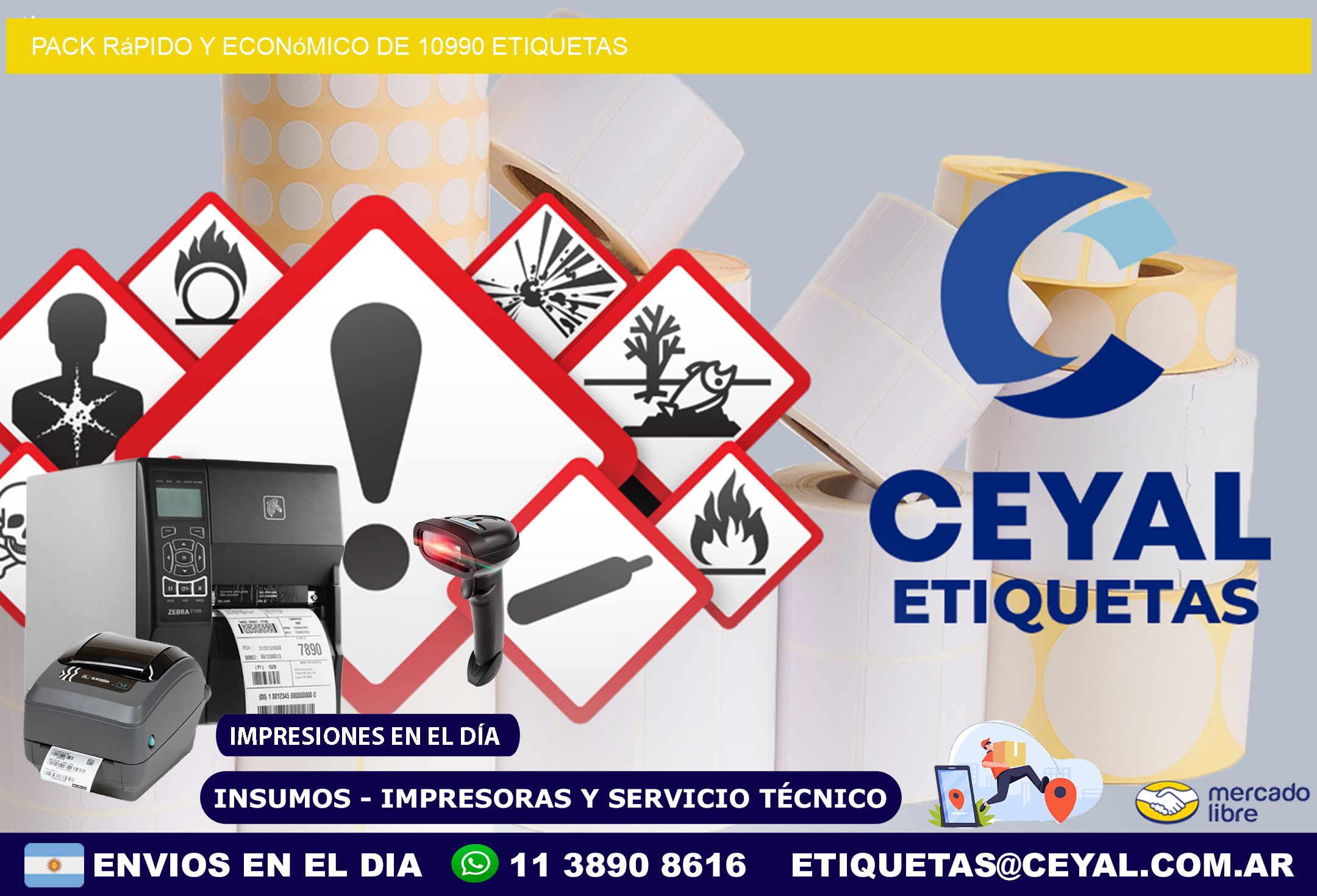 Pack rápido y económico de 10990 etiquetas