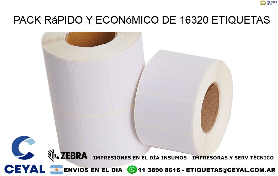 Pack rápido y económico de 16320 etiquetas