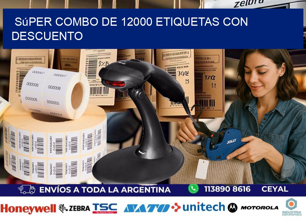 Súper combo de 12000 etiquetas con descuento