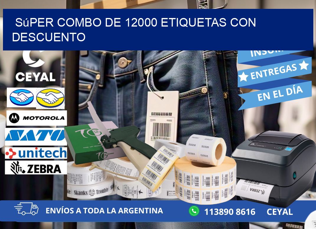 Súper combo de 12000 etiquetas con descuento