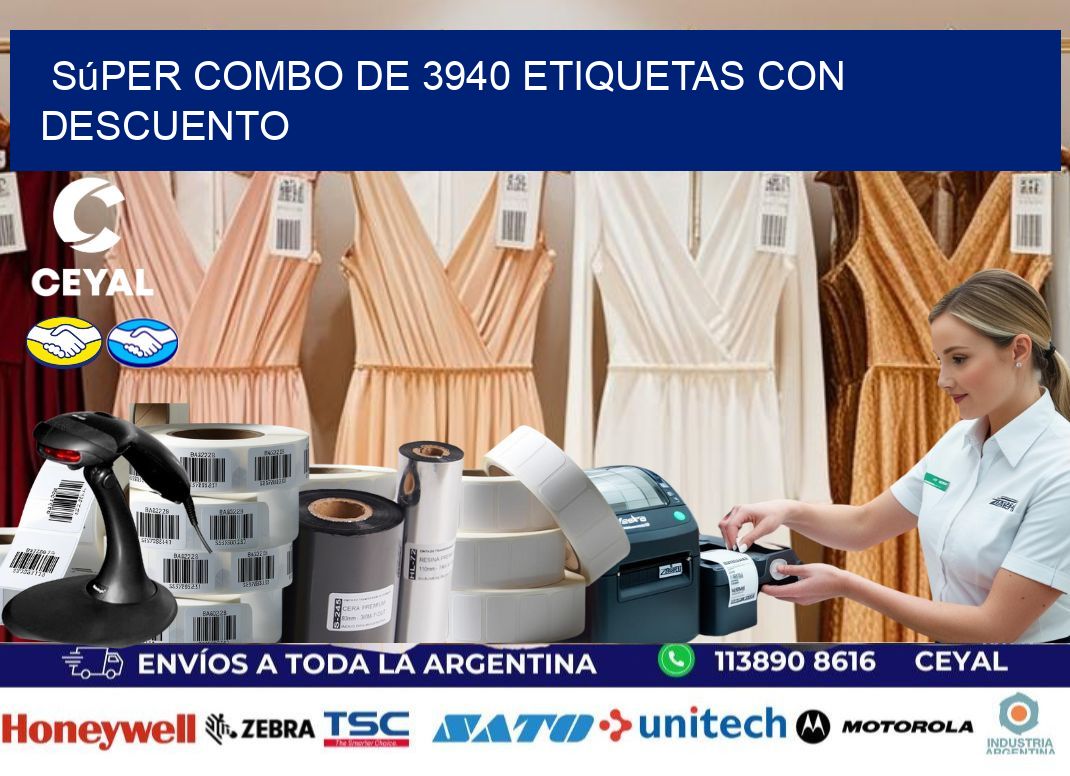 Súper combo de 3940 etiquetas con descuento
