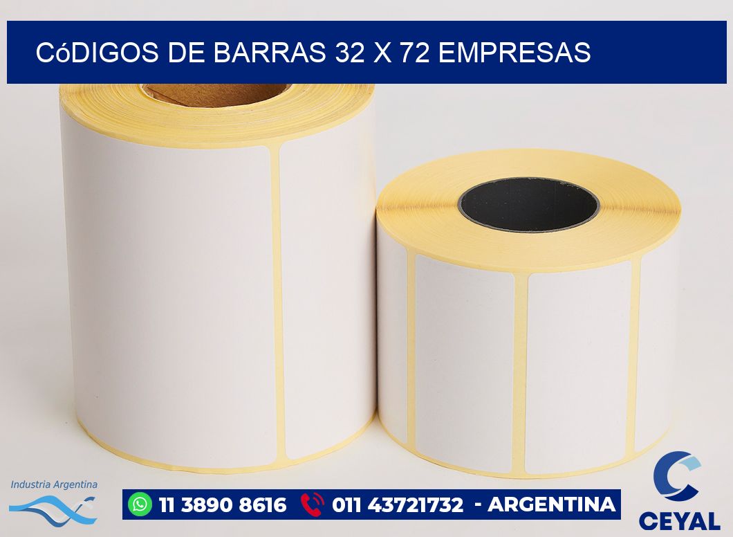 Códigos de Barras 32 x 72 empresas