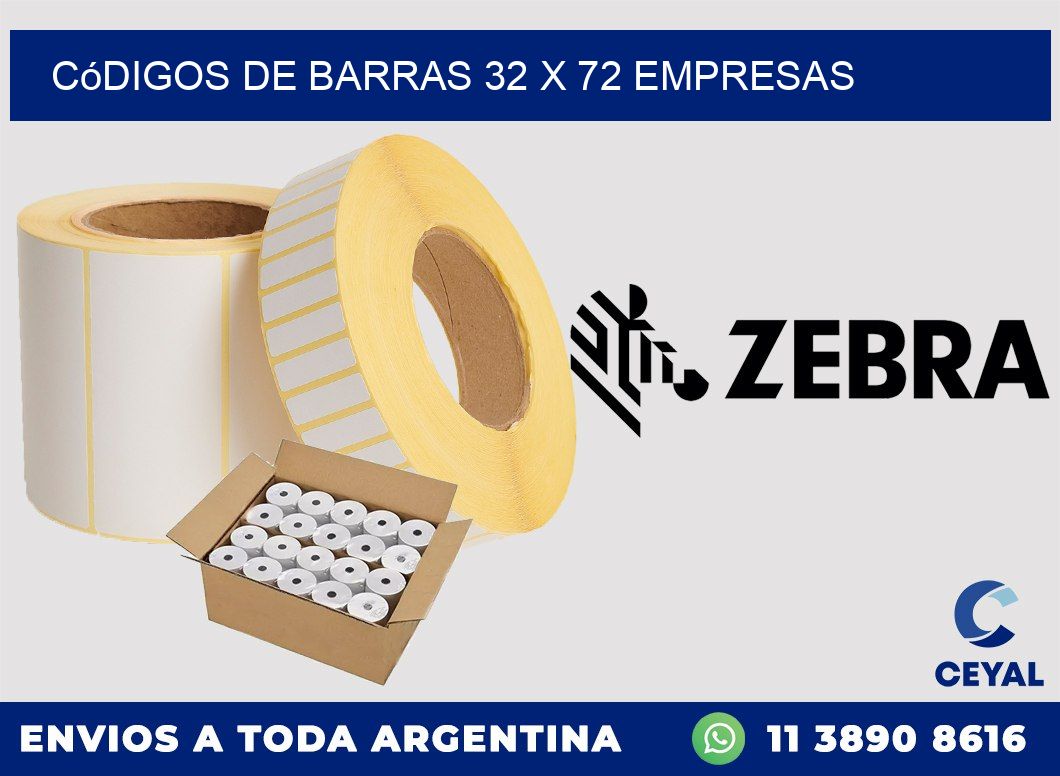 Códigos de Barras 32 x 72 empresas