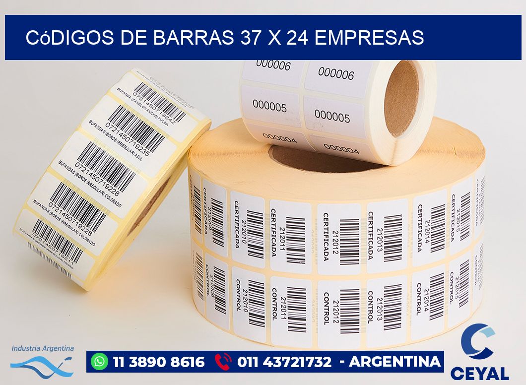 Códigos de Barras 37 x 24 empresas
